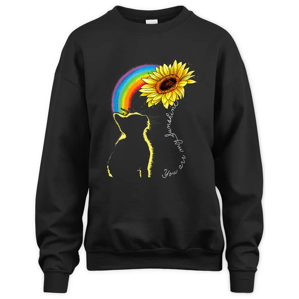 Cats Are My Sunshine Sunflower Rainbow Sweatshirt