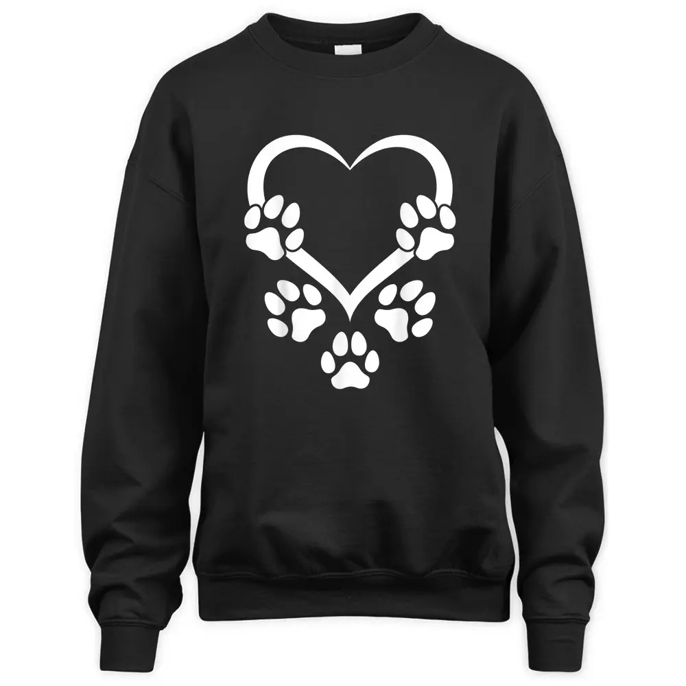 Dog Paws Hearts Dog Paw Print Sweatshirt