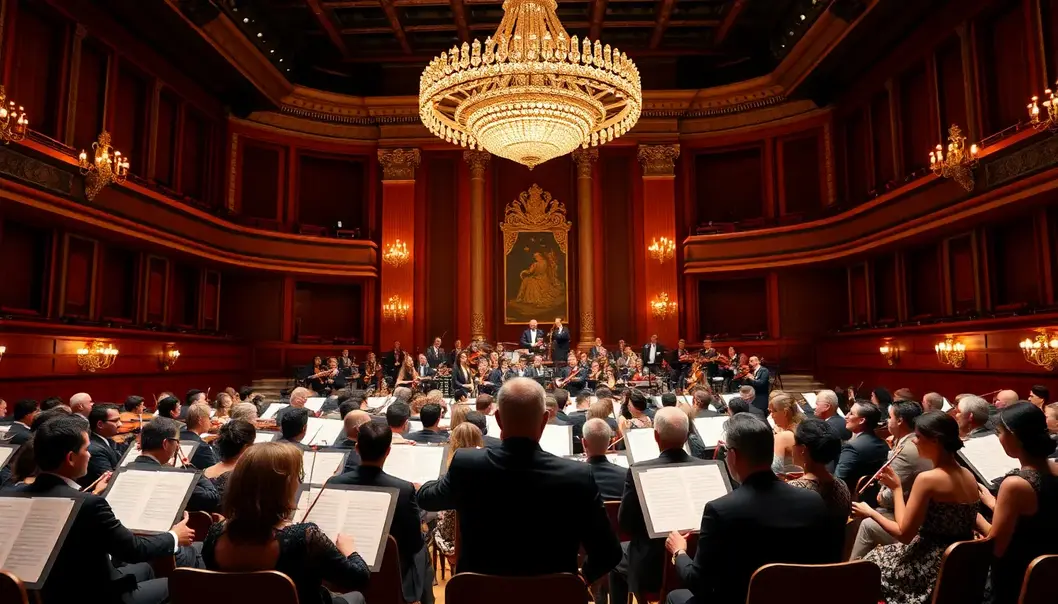 An orchestra performance setting the tone for an opulent experience.