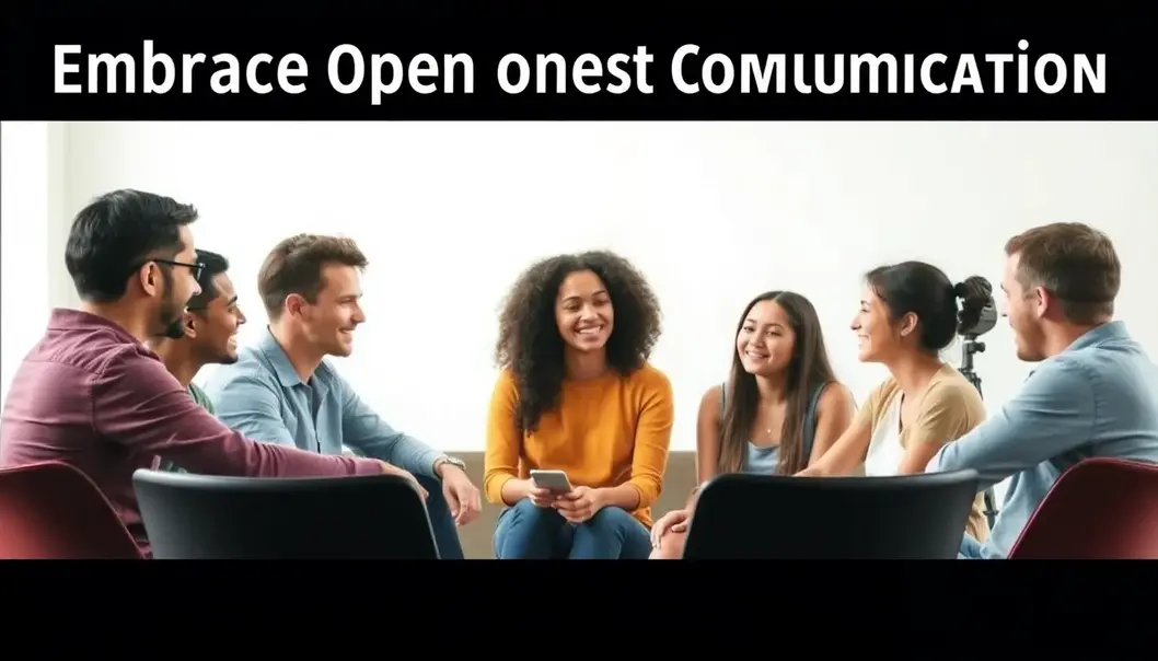 Young adults practicing open communication in a group setting.